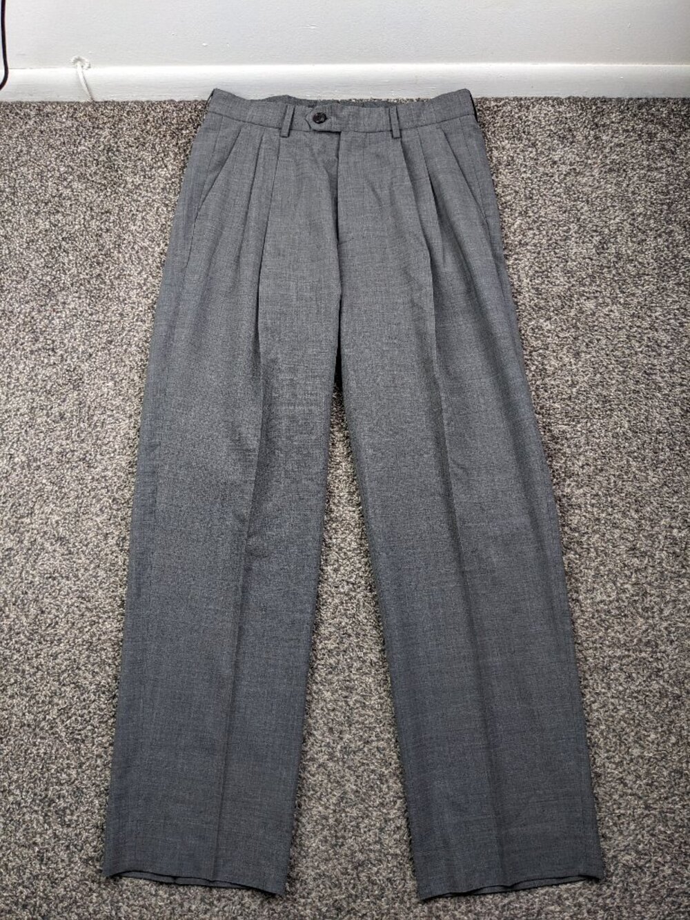 Todd Snyder Dress Pants Virgin Wool Pleated Gray Stretch Mens 30x30